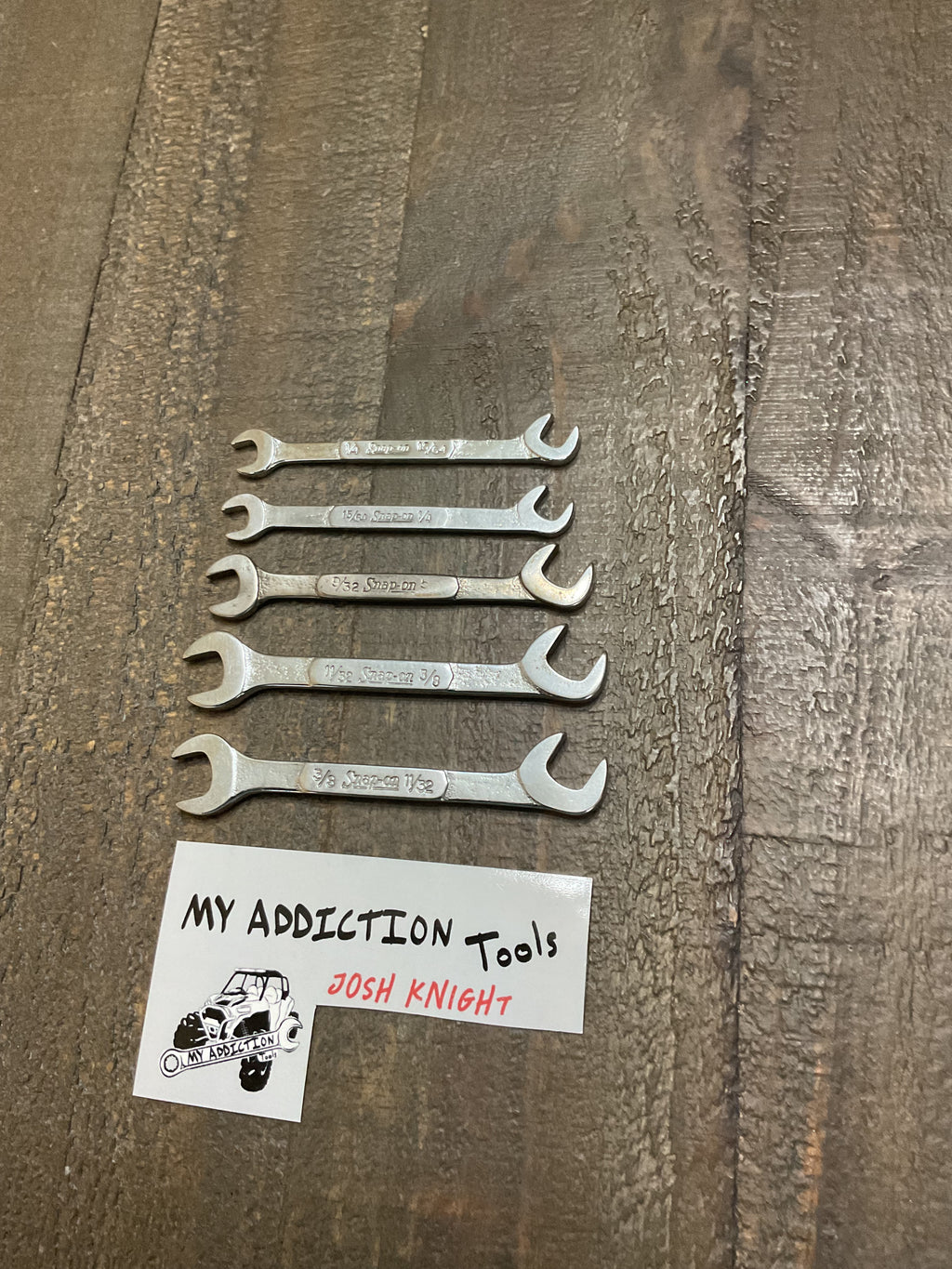 Snap on 5 piece ignition wrench set no owner markings great working condition